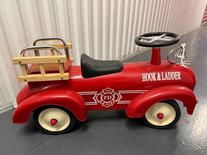 Fabulous kids red metal Speedster Firetruck Ride-On
