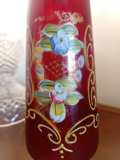 Vintage gilded ruby glass possibly murano