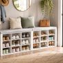 XL Shoe Bench with Cushion Seat White 150 cm Image 2