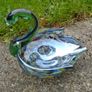 Coloured glass swan dish, Glass dish, Trinket dish, Home decor Image 6