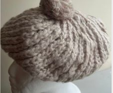 Taupe Pom Pom Hat
