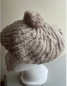 Taupe Pom Pom Hat