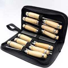 Wood Sculpture Tool Carving Tool Set 14 Pieces with Cutter File for Engraving on Wood Carving on Wood Carving DIY Wood Craft