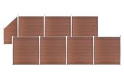 WPC Fence Set 7 Square + 1 Slanted 1311x186 cm Brown