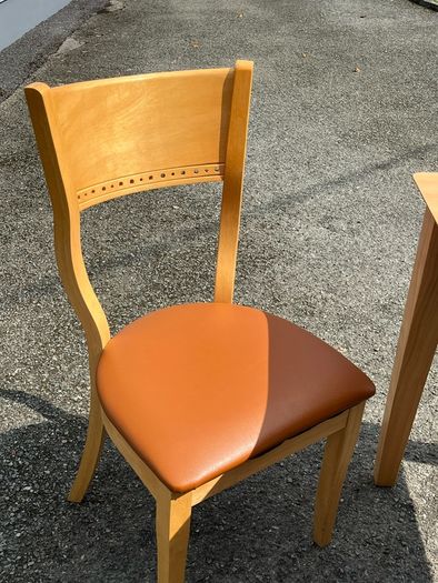 pine table and 2 chairs