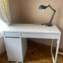 Ikea Micke White Desk, Chair & Lamp Image 2