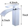 Waterfall Bathroom Taps, Bathroom Sink Monoblock Mixer Faucet Chrome(UK Standard) Basin Cold & Hot Water Chrome Plated Brass Tap Image 3