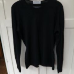 Jaeger Vintage Black Sweater Merino Wool  14/16 unused