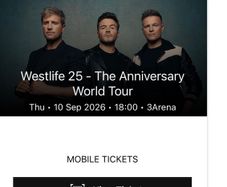 Westlife Tickets X4