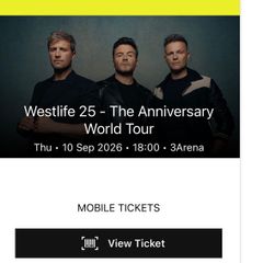 Westlife Tickets X4