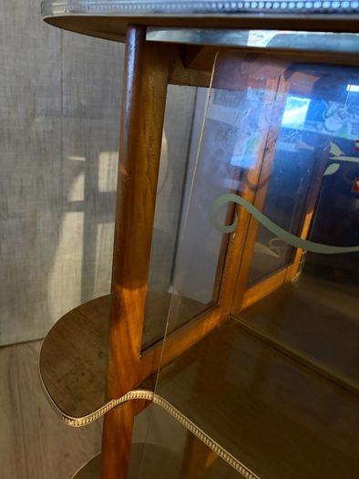 Vintage Mid-Century Cocktail / Drinks Cabinet Glass/ Wood Bar Display (1950s/60s)
