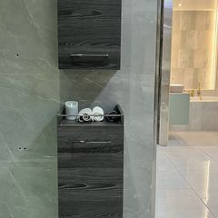 Ex Display Danish made Dansani Mido Pine Grey Wall Cabinet, wall Hung base unit , wooden tray & Laundry bag