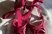 Dune pink lace up shoes