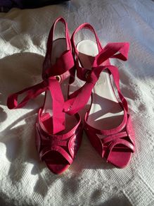 Dune pink lace up shoes