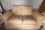 Gold 2-Seater Sofa + 2 Footstools