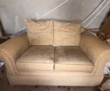 Gold 2-Seater Sofa + 2 Footstools