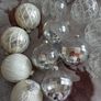 Christmas Tree Baubles Decorations x 31 - Winter White and Silver Image 6
