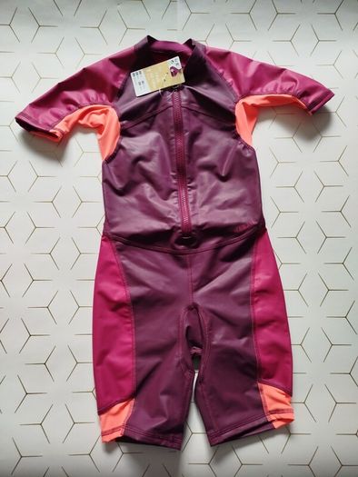 Kloupi Girls' Swim bodysuit Shorty - Purple Pink - DECATHLON