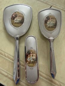 Art Deco Brush & Mirror Set
