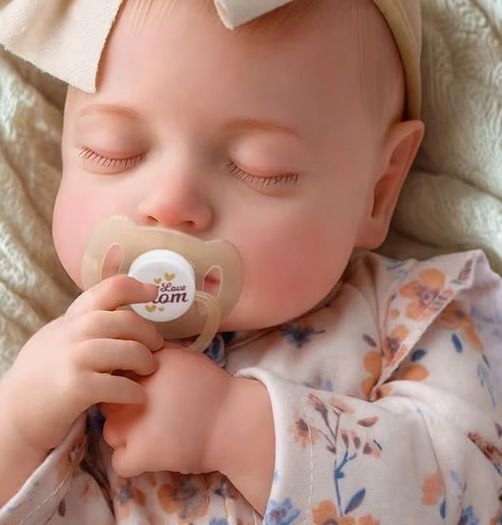 Reborn Dolls 17 Inch Soft Body Lifelike-Newborn Baby Dolls Sleeping Girl Dolls with Clothes and Toy Accessories Gift for Kids Age 3+, Yellow Floral