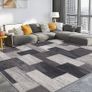 Modern Geometric Patchwork Indoor Area Rug for Living Room, Charcoal 80x150 cm Large Bedroom Rug Rockwood Collection Hardwood Floors Decor, Grey Carpet for Office Entryway Dining Room Image 2