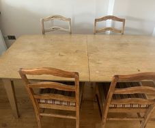 Dining table and four chairs
