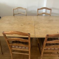 Dining table and four chairs