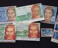 Irish Hospitals Sweepstake Tickets , Receipts , Stub and Stamps - 1950s/60s