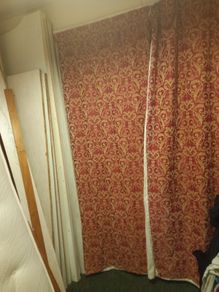 full length  pink curtains with tie backs and jacquard print. High quality
