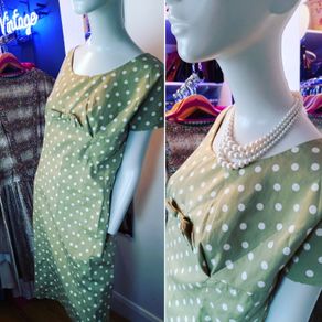 Stunning Vintage Polka Dot Dress Original 1950s