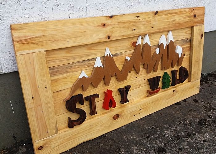 NEW Rustic STAY WILD Wood Art Wall Sign