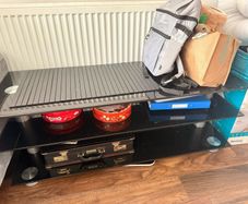 tv / coffee table black glass