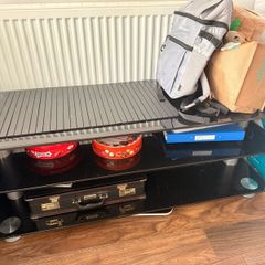 tv / coffee table black glass