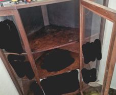 Vintage Wooden Corner Display Cabinet