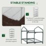 4 Tier Mini Greenhouse, Portable Small Green House with Roll-up Door, PE Cover, 70 x 50 x 160 cm, White Image 3