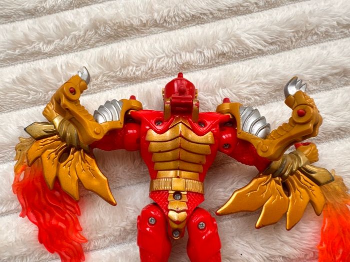 2005 Vintage Power Rangers Mystic Force Red Ranger to Fury Dragon Loose Head approx. 18 cm. Used Please see photos