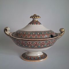Rare 1860s Victorian Ironstone Sauce Tureen & Lid