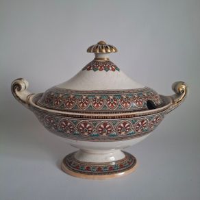 Rare 1860s Victorian Ironstone Sauce Tureen & Lid