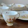 Royal Tara 20pcs Tea Set Rare Vintage Hunt Scene Pattern Image 2