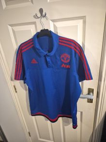 Manchester United Training kit top blue mufc football