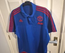 Manchester United Training kit top blue mufc football