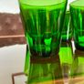 Set 4 Vintage Vereco France Small Forest Green Juice Glasses Tumblers MCM Image 7