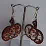 Fall Glitter Resin & Wood Pumpkin Earrings Image 6