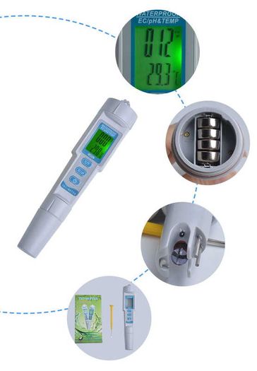 PH/EC /Temp meter pH-meter conductivity meter and thermometer