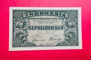 Indonesia   10  SEN  1947  Pick  31  scarce ( Uncirculated )