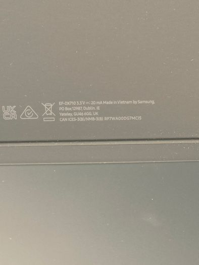 Original Samsung Tab S9, S9 5G, S9 FE, S9 FE 5G Book Cover Keyboard Slim Model: EF-DX710/ Used