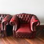 Chesterfield suite Oxblood 3 Seater Sofa and 2x Armchairs Beautiful Patina Image 3