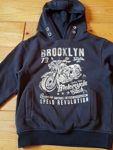 Age 5-6 Motorbike Logo Hoodie