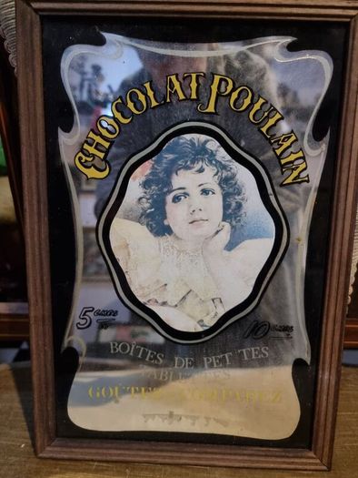 Vintage Chocolat Poulain mirror