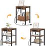 2 Bedside Tables, Side Table with Charging Station Image 4